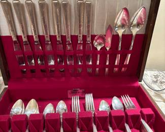 Vintage silver plate silverware service of 8