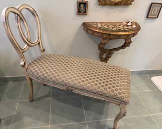 French antique chaise lounge gold gilded 