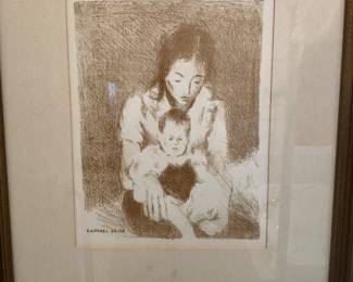Signed print by Raphael Soyer