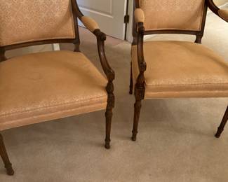Pair of vintage Louis XV French arm chairs 