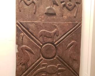 Senufo carved granary door panel. Acquired Abidjan, Cote d' Ivoire 1966