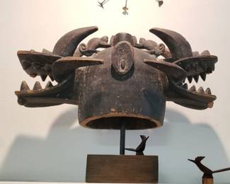 "Firespitter" Senufo helmet mask. Acquired Abidjan, Cote d' Ivoire 1966