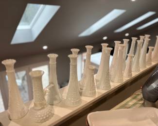 Milk glass vases