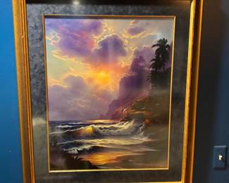 Beautiful signed cliff scene art