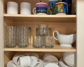 Kate spade dishes, glasses, coffee cups