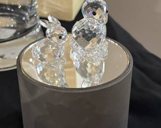 Swarovski crystal rabbits