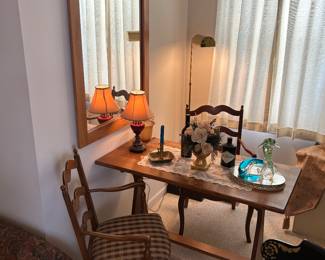 Vintage table, mirror, chairs