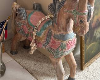 Wooden horse statue