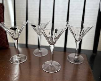 Crystal martini glasses