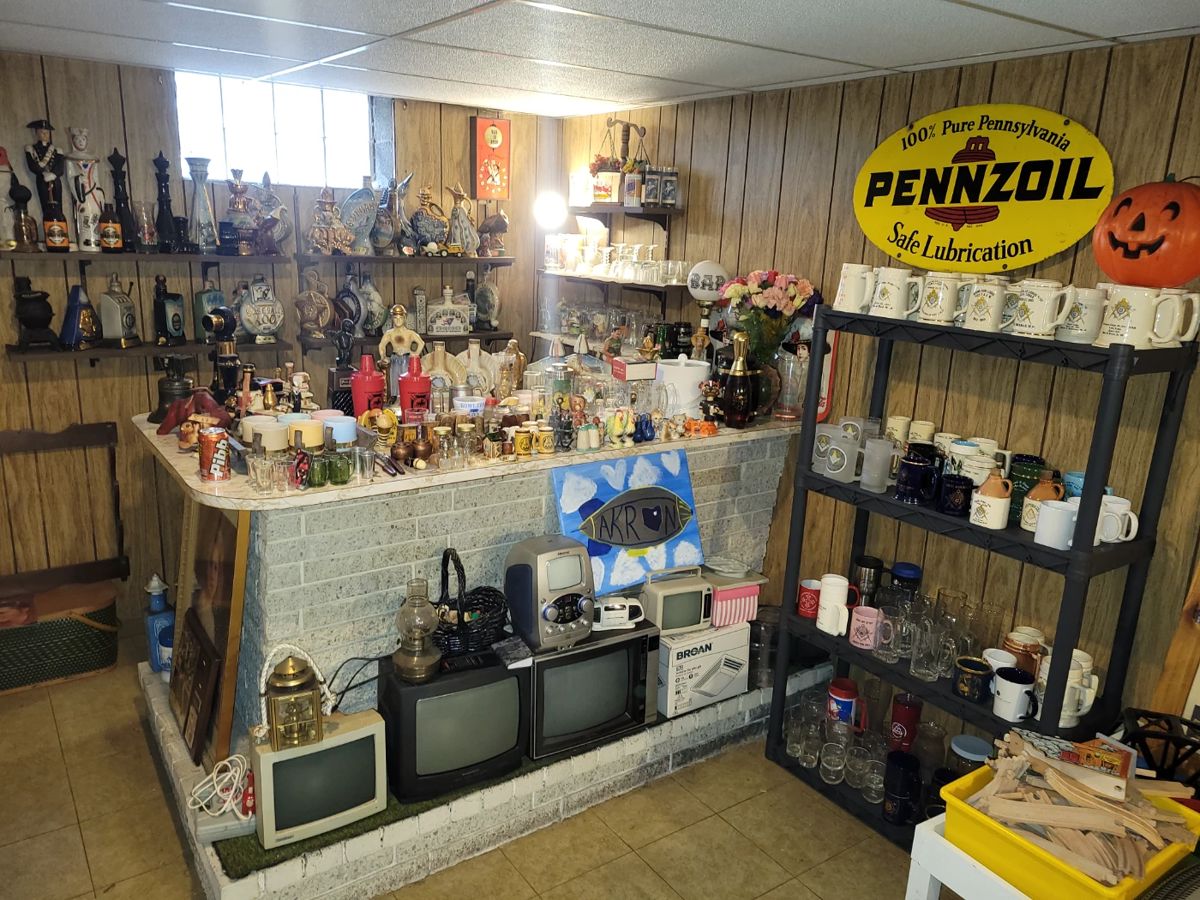 Lots of decanters and vintage Barware!