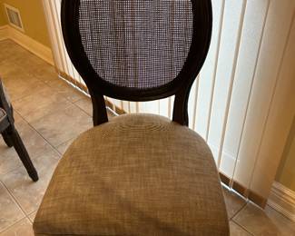 IRON AND GLASS TABLE W/4 RESTORATION HARDWARE CHAIRS