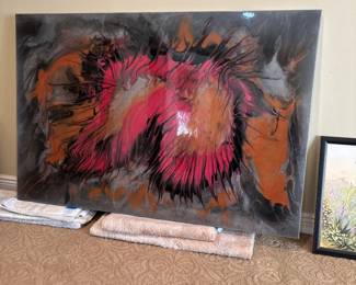 LARGE ACRYLIC AND EPOXY PAINTING