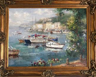 HARBOR PAINTING BY SILBER