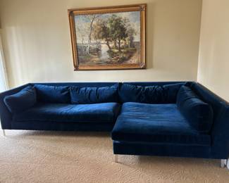 CB2-CRATE AND BARREL MIDNIGHT BLUE SECTIONAL