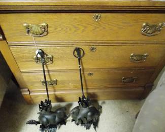 Cast Iron Rabbit Candle Sticks