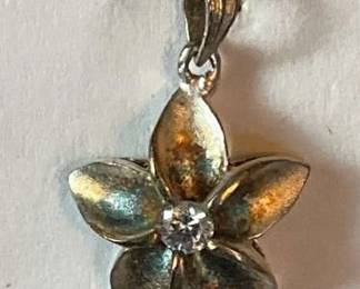 Sterling Silver Plumeria Pendant