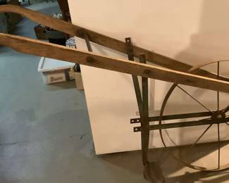 Vintage Push Cultivator Classic Hand Tiller with Wooden Handles