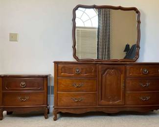 Bassett Brand Nine Drawer Dresser With Mirror One Nightstand
