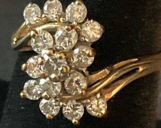 Gold and Diamond Cluster Ring