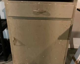 Vintage Wooden Utility Cabinet with Drawer
