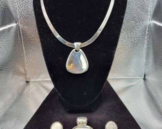 Sterling Choker, 2 Slides, Bracelet Earrings