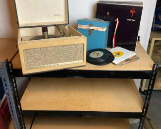 Steelman High Fidelity, Record Player, And Lot Of Albums