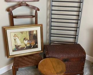 Unique Wood Stool And Valet Stand