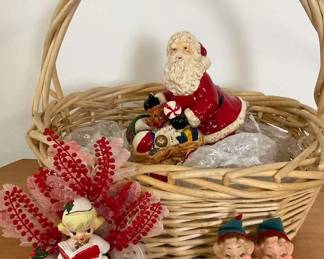 Vintage Christmas Figurines Decor Lot