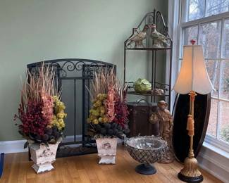 Fireplace Screen, 2 Floral For Mantle, Misc. Decor
