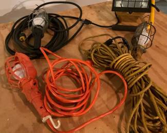 Set of Work Lights With Long Cords And Hooks