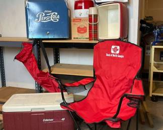 Lot Of Vintage Pepsi Cooler Coleman Coolers