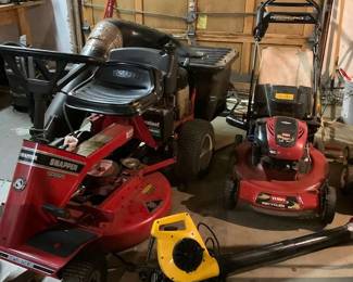 Lawn Equipment Lot Snapper Riding Mower, Toro Push Mower Leaf Blower
