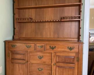 Maple Buffet With Cupboard Top, 2 Pc