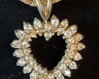 14K Gold Heart Pendant Necklace