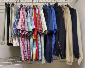 A lot Of Short Sleeve Shirts, Golf Shirts, Jackets Shorts