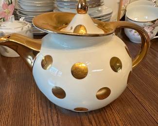 Great Vintage HALL Polka Dot Tea Pot! 