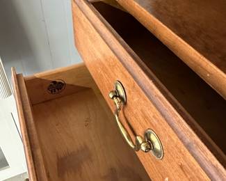 FANTASTIC MCM HEYWOOD WAKEFIELD Cinnamon Two-Tier Two-Drawer Bedside Table! MARKED! 