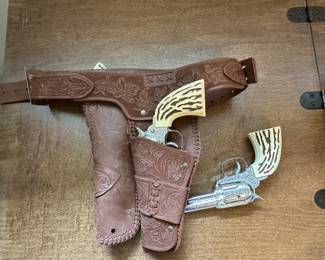 Vintage Mattel Cap Guns (3) and Holster!  