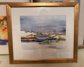 Custom framed watercolor by Marie Stull Crosby