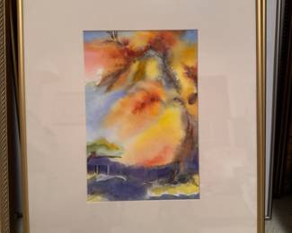 Custom framed watercolor by Marie Stull Crosby