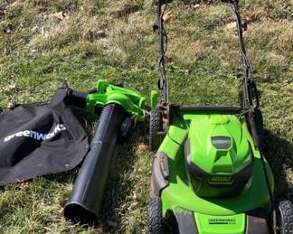 Greenworks 40 V Lithium Battery Lawnmower Electric Blower Vacuum