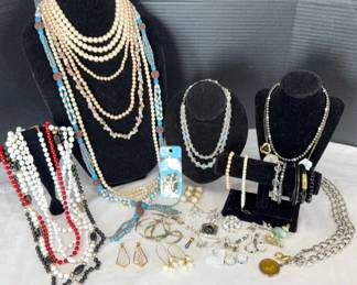 Variety Of Necklaces, Bracelets, Earrings, 