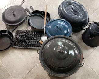 Cast Iron Cookware Enamel Roaster, Pots  More
