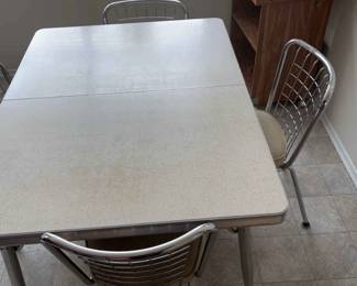 Mid Century Kitchen Table and Four Chairs