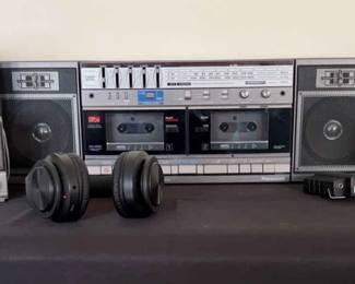 MouKey Hybrid Amp Receiver, Panasonic Dual Cassette radio, General Electric Radio cassette 2 