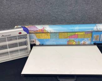 Alvin Desktop Drafting Table, Laminated World Map Indoor Bug Zapper