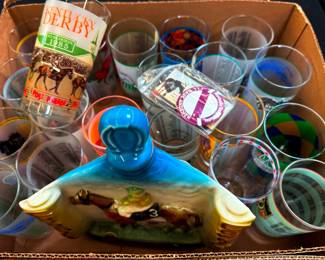 Kentucky Derby Whiskey Decanter and Glasses