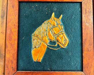 Race Horse  Acrometal Copper Hanging Wall Sign