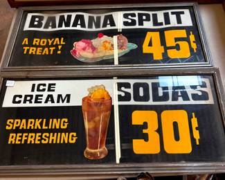 Vintage Advertising Ice Cream Sodas and Banana Split