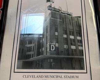 Framed Cleveland Municipal Stadium Poster